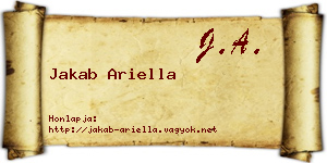 Jakab Ariella névjegykártya